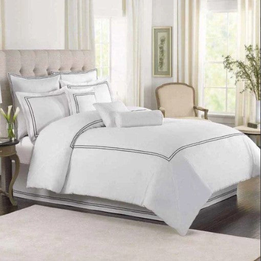 Baratta Stitch Duvet Set - White & Black