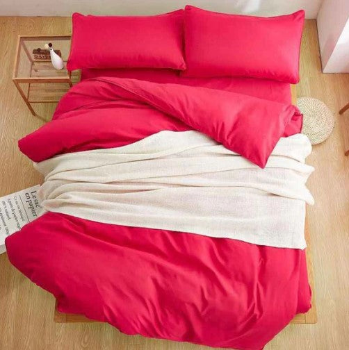 Plain Dyed Duvet Set - Pink