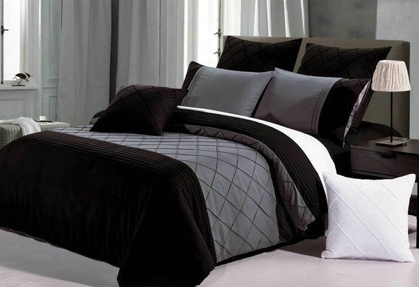 Embellish Duvet Set Luxury - Black & Grey