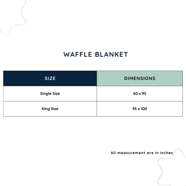 Comfy Waffle Blanket - Beige Size Guide